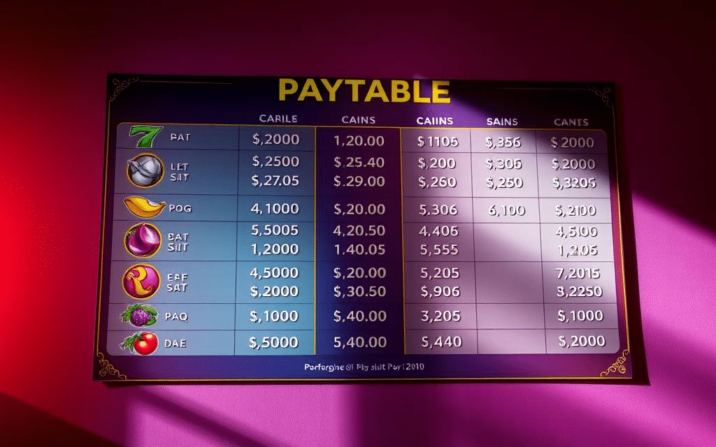 Paytable สล็อต คืออะไร ดูตารางจ่ายให้เป็น แตกคุ้มทุกสัญลักษณ์